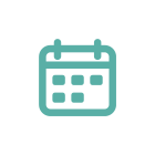 teal icon of a calendar