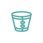teal icon of a pet protective collar