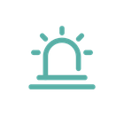 teal icon of an alarm bell